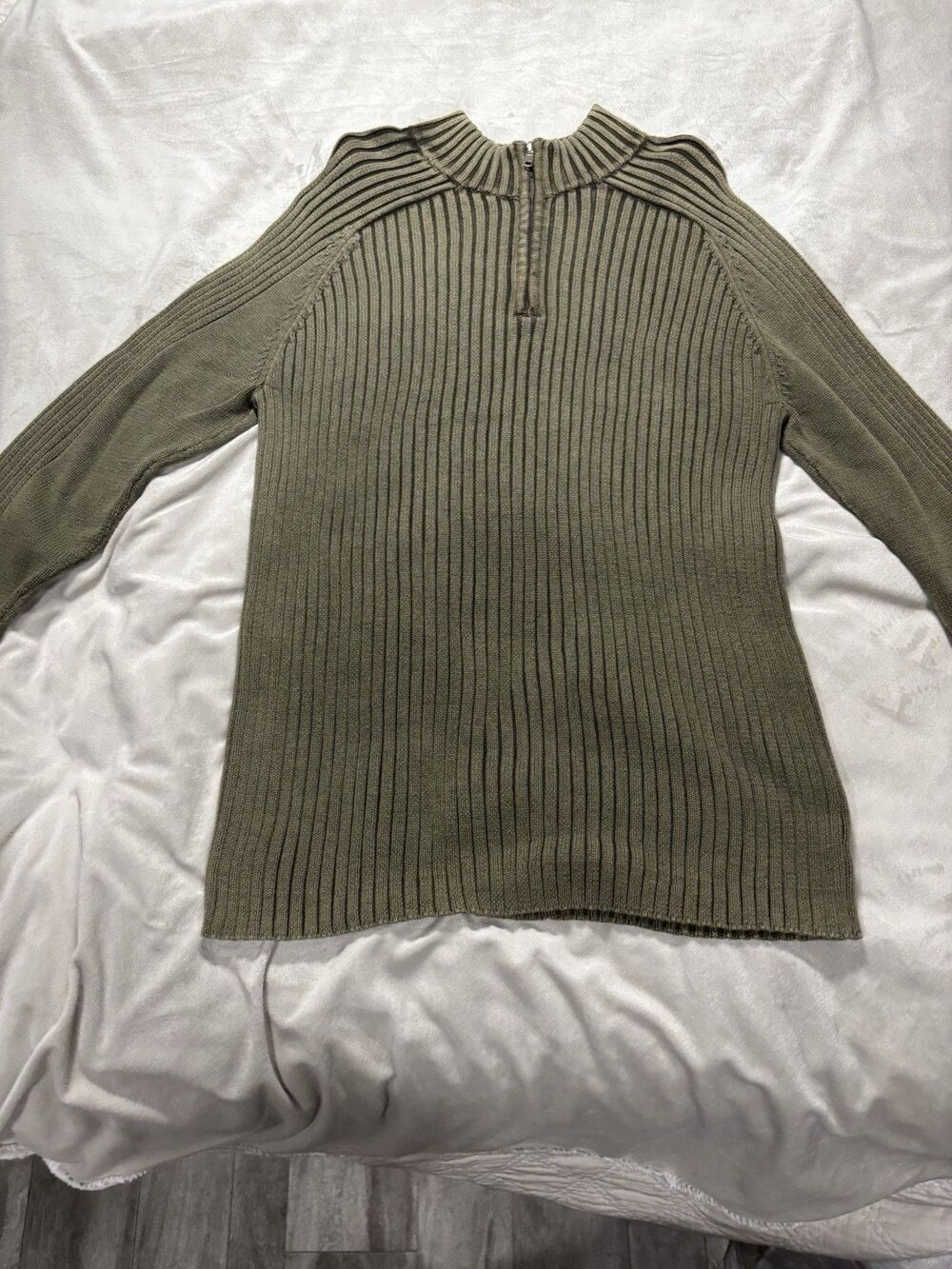 Vintage Arizona Jean Company Green Zip Up Sweater Size Medium Men Women 90s